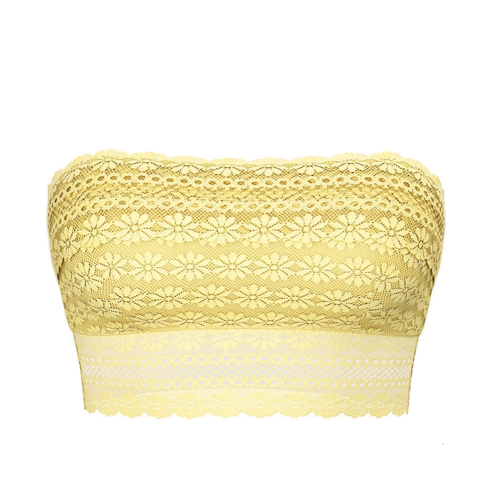 Victoria's Secret - Daisy Lace Lightly Lined Bandeau Top - Lrg - Yellow - Picture 3 of 4